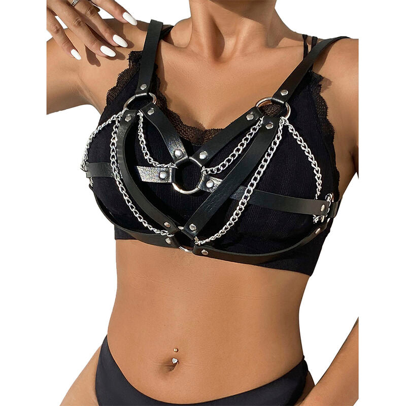 SUBBLIME – 953713 Punk-Bondage-Gürtel mit Metallschnalle, Schwarz, Einheitsgröße