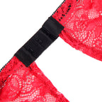 SUBBLIME – Nachthemd + Höschen aus Seide und Spitze Rot S/M