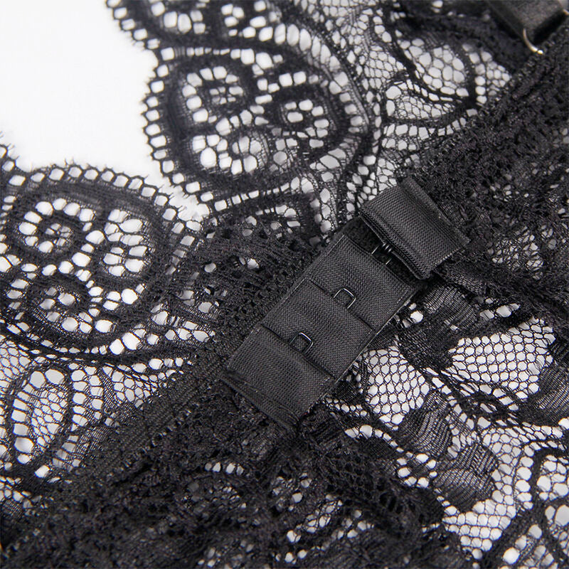 SUBBLIME – Nachthemd + Höschen aus Seide und Spitze Schwarz S/M