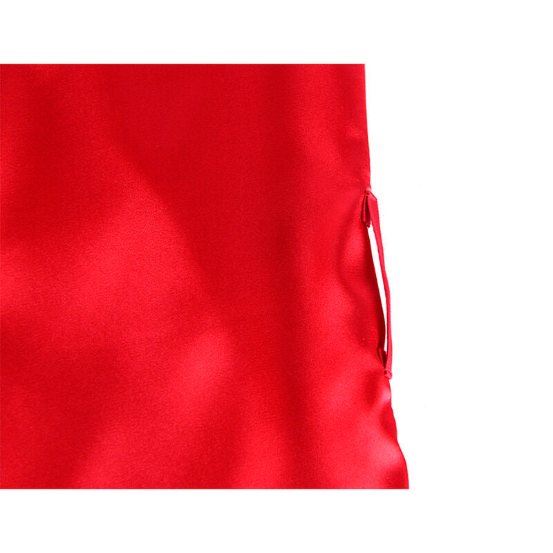 SUBBLIME – Spitzen-Unterhemd mit transparentem Rücken und String Rot/Schwarz S/M