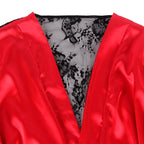 SUBBLIME – Spitzen-Unterhemd mit transparentem Rücken und String Rot/Schwarz L/XL