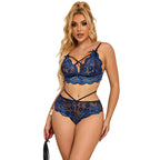 SUBBLIME – BH + Höschen Spitze Blau S/M