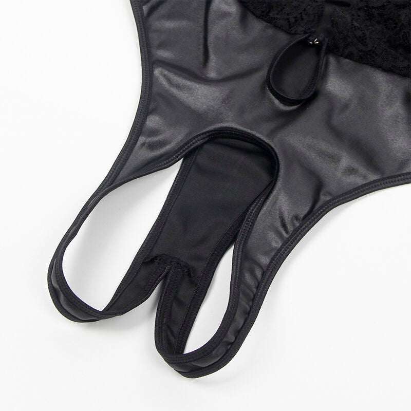 SUBBLIME – 954383 Sexy Body mit Strumpfhalter in Schwarz (S/M)