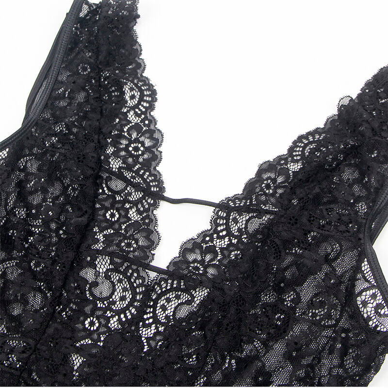 SUBBLIME – 954383 Sexy Body mit Strumpfhalter in Schwarz (S/M)