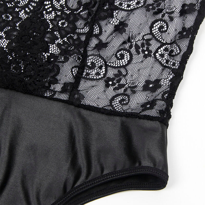 SUBBLIME – 954383 Sexy Body mit Strumpfhalter in Schwarz (S/M)