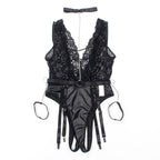 SUBBLIME – 954383 Sexy Body mit Strumpfhalter in Schwarz (S/M)