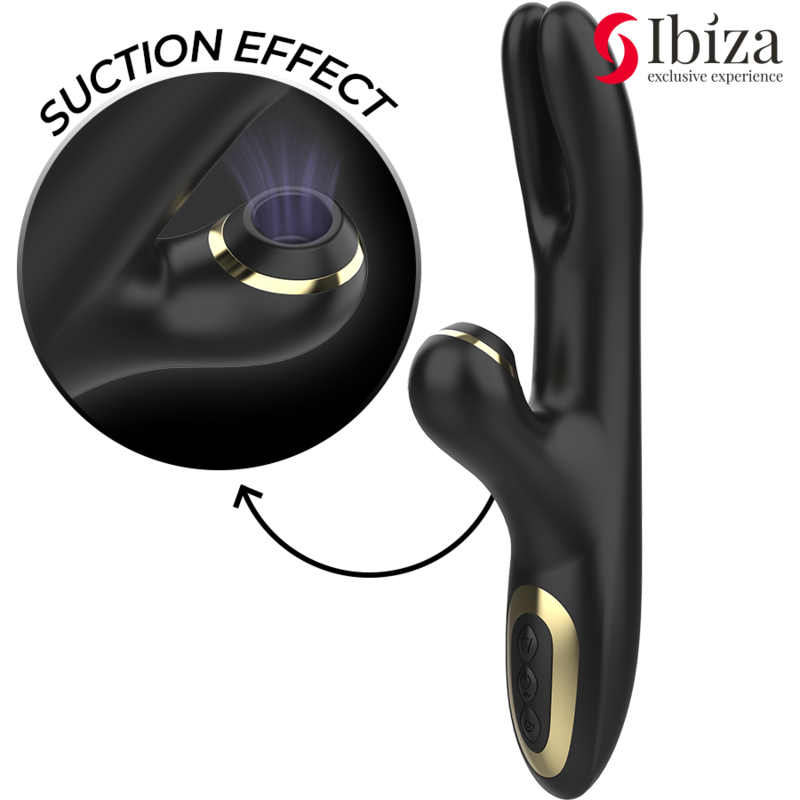 IBIZA – Doppelvibrator mit Klemme Schwarz
