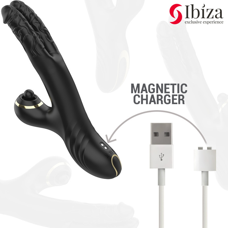 IBIZA - ZWEI DRACHEN DOPPELVIBRATOR SCHWARZ