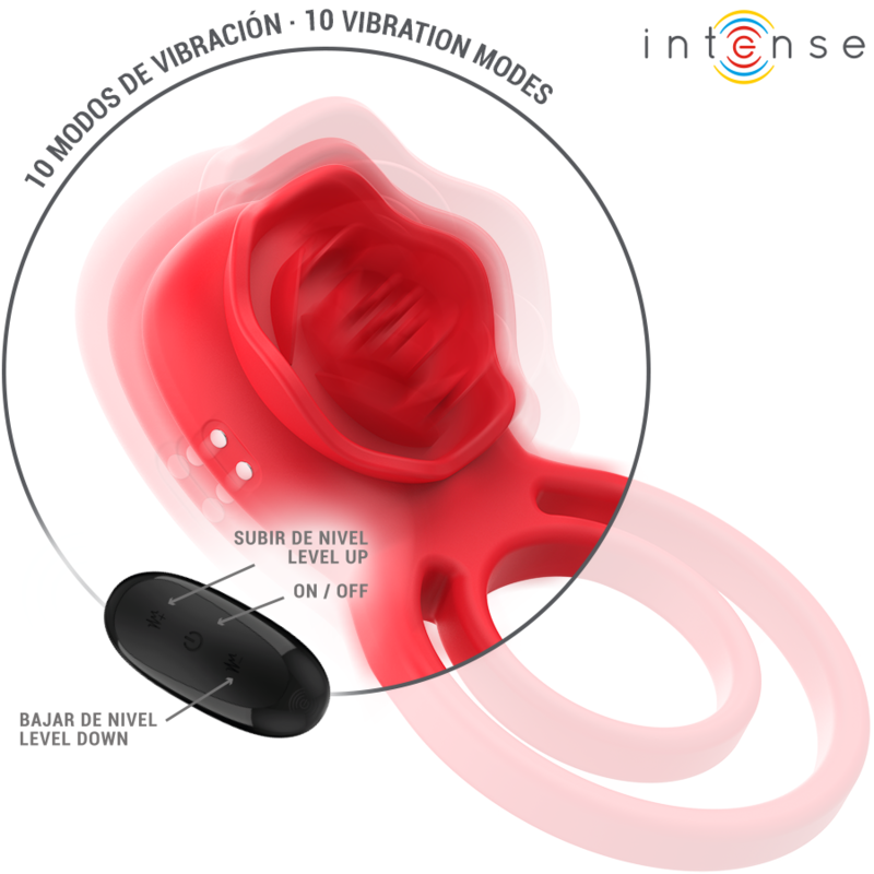 INTENSE – Gail Rosen-Stimulator mit Fernbedienung und 10 Vibrationsmodi, Rot