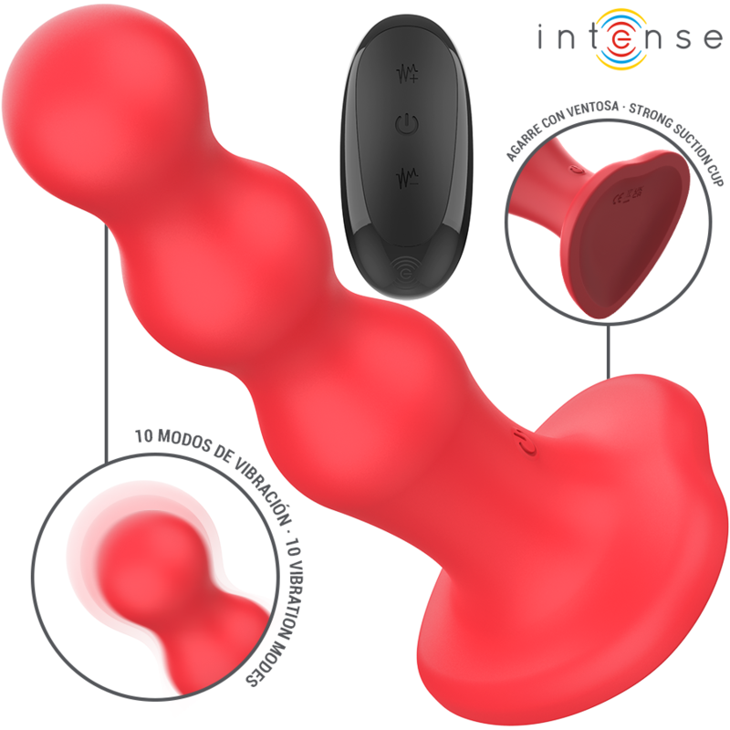 INTENSE – Cody Vibrator mit Saugnapf Rot, Fernbedienung