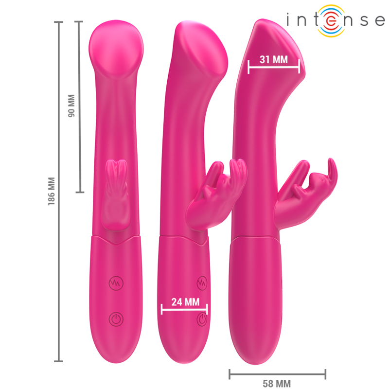 INTENSE – Julieta Rabbit-Vibrator mit 10 Vibrationsmodi, 18,6 cm, Rosa