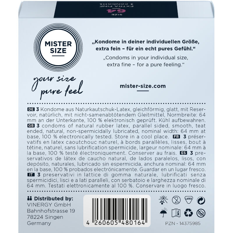 MISTER SIZE – Kondome, Größe XXL, 64 mm, 3 Stück