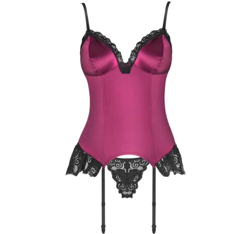 LIVCO CORSETTI FASHION – Agrafena CF 90436 Korsett + Tanga Burgunder S/M