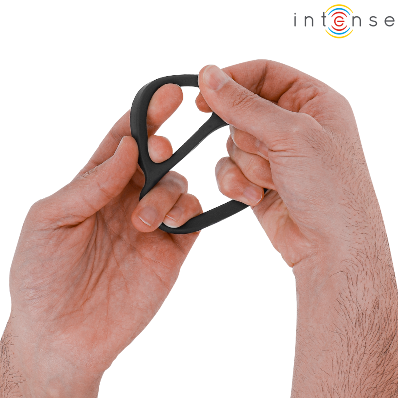INTENSE – Bobby doppelter Silikon-Penisring, Schwarz