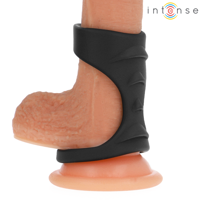 INTENSE – Theo doppelter Silikon-Penisring, Modell 3, Schwarz