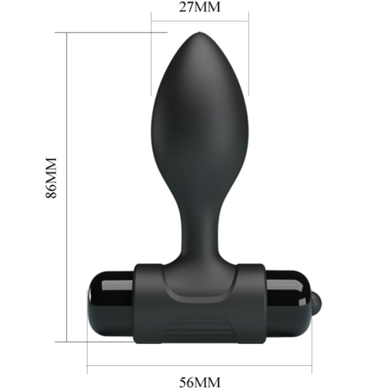 PRETTY LOVE – Vibra Butt vibrierender Analplug, 10 Vibrationsmodi, Schwarz