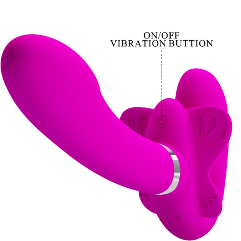 PRETTY LOVE - Valerie Doppel-Strap-on-Vibrator, 12 Vibrationsmodi, Lila