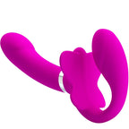 PRETTY LOVE - Valerie Doppel-Strap-on-Vibrator, 12 Vibrationsmodi, Lila