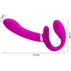 PRETTY LOVE - Valerie Doppel-Strap-on-Vibrator, 12 Vibrationsmodi, Lila