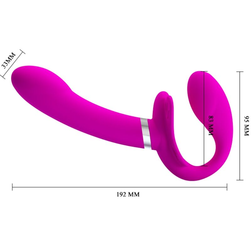 PRETTY LOVE - Valerie Doppel-Strap-on-Vibrator, 12 Vibrationsmodi, Lila