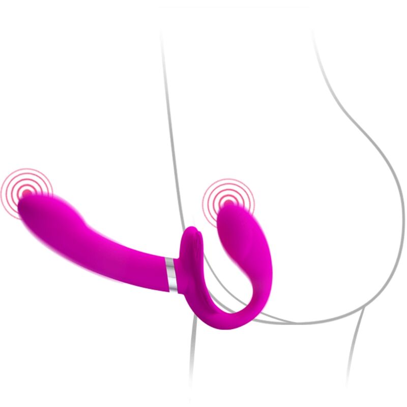 PRETTY LOVE - Valerie Doppel-Strap-on-Vibrator, 12 Vibrationsmodi, Lila