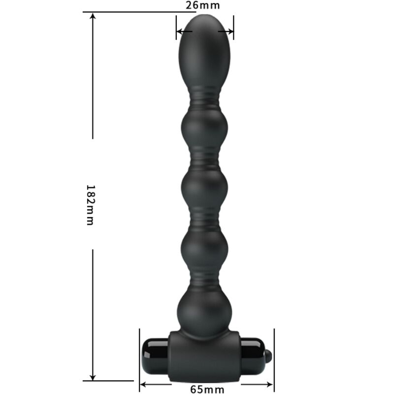 PRETTY LOVE – Lynn vibrierender Silikon-Analplug, 10 Vibrationsmodi, Schwarz