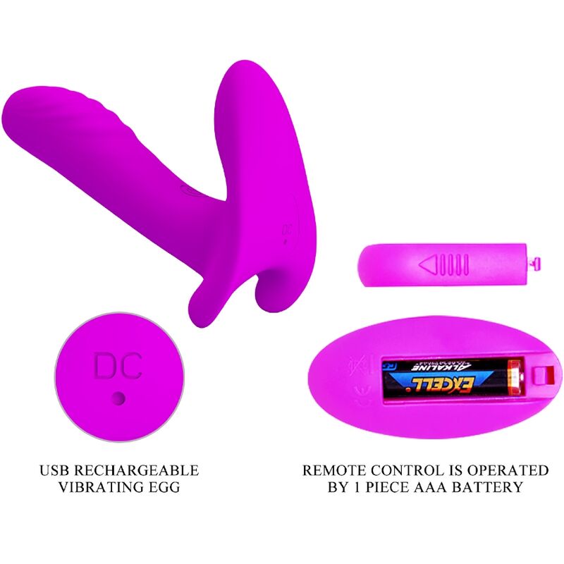 PRETTY LOVE - Massager & Vibrator mit 12 Vibrationsmodi und Fernbedienung Lila
