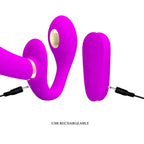 PRETTY LOVE - Thunderbird Doppel-Strap-on-Vibrator mit Fernbedienung Lila