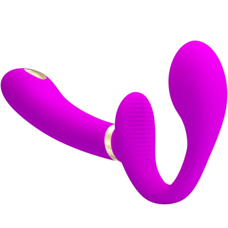 PRETTY LOVE - Thunderbird Doppel-Strap-on-Vibrator mit Fernbedienung Lila