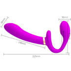 PRETTY LOVE - Thunderbird Doppel-Strap-on-Vibrator mit Fernbedienung Lila