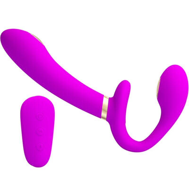 PRETTY LOVE - Thunderbird Doppel-Strap-on-Vibrator mit Fernbedienung Lila