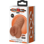 CRAZY BULL - Scarlet Vagina- und Anal-Masturbator mit Blumendesign Hautfarben