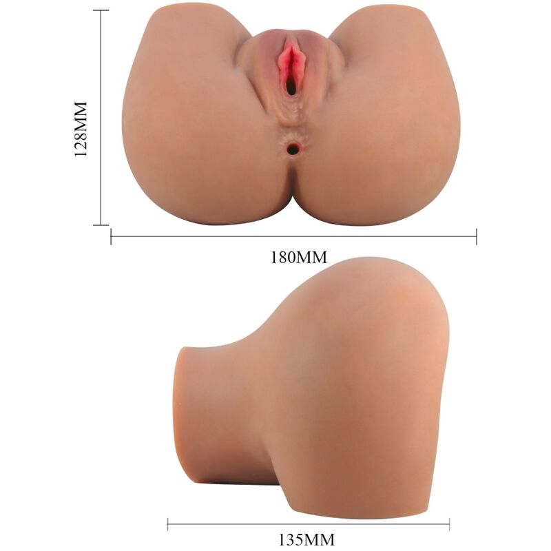 CRAZY BULL - Mila realistischer Po-Vibrator mit Vagina und Analöffnung, Hautfarben, mit Fernbedienung