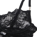 SUBBLIME – 954185 Spitze Babydoll mit verstellbaren Trägern Schwarz S/M