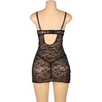 SUBBLIME – 954185 Spitze Babydoll mit verstellbaren Trägern Schwarz S/M