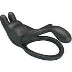 PRETTY LOVE - SETH DOPPEL-VIBRATIONSRING RABBIT 7 VIBRATIONEN SCHWARZ
