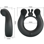 PRETTY LOVE - DAHLIA VIBRATIONSRING + KLITORISSTIMULATOR 12 VIBRATIONEN SCHWARZ