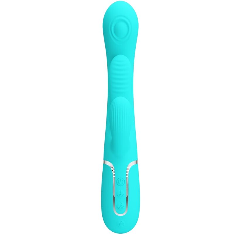 PRETTY LOVE – Shania 3-in-1-Multifunktions-Rabbit-Vibrator mit Dreifachstimulation, Blau