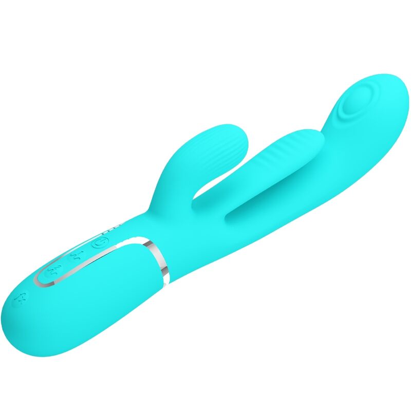 PRETTY LOVE – Shania 3-in-1-Multifunktions-Rabbit-Vibrator mit Dreifachstimulation, Blau