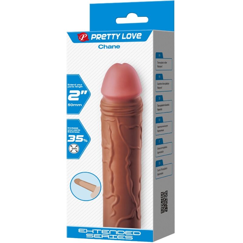 PRETTY LOVE - CHANE PENISHÜLLE MIT 5 CM VERLÄNGERUNG MULATTE