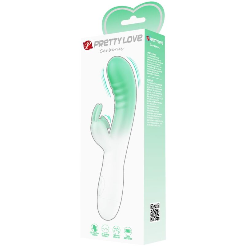 PRETTY LOVE - Cerberus Rabbit Vibrator, 30 Vibrationsmodi, Grün