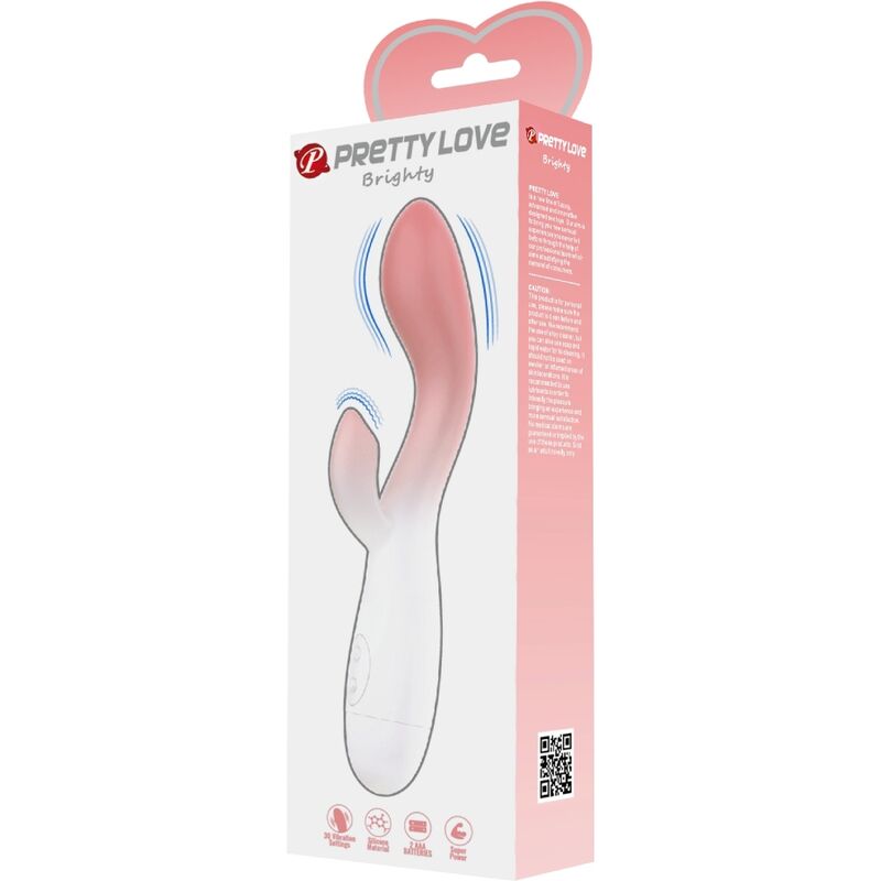 PRETTY LOVE - Brighty G-Spot-Vibrator mit Klitorisstimulator, 30 Vibrationsmodi, Rosa