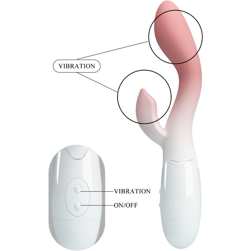 PRETTY LOVE - Brighty G-Spot-Vibrator mit Klitorisstimulator, 30 Vibrationsmodi, Rosa