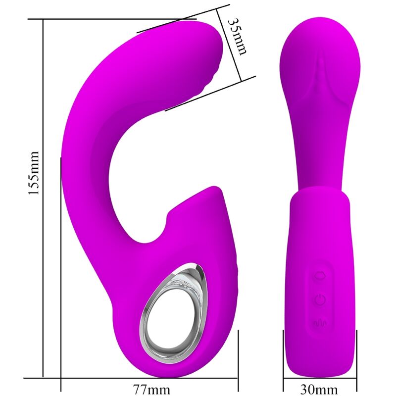 PRETTY LOVE - Sibel G-Spot-Vibrator mit Klitorisstimulator, 10 Vibrationsmodi, Lila