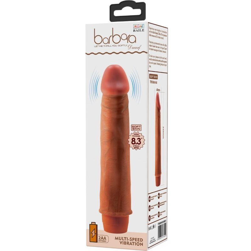 BAILE - Zwerg realistischer Vibrator, 21 cm, Mulatte
