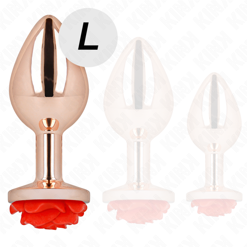 KINK – Rose Massageaccessoire mit roter Rose, Roségold, Größe L