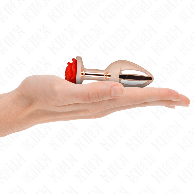 KINK – Rose Massageaccessoire mit roter Rose, Roségold, Größe M