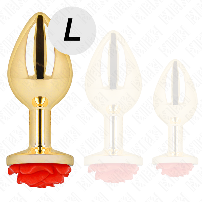 KINK – Gold Rose Massageaccessoire mit Rosenmotiv, Rot, Größe L