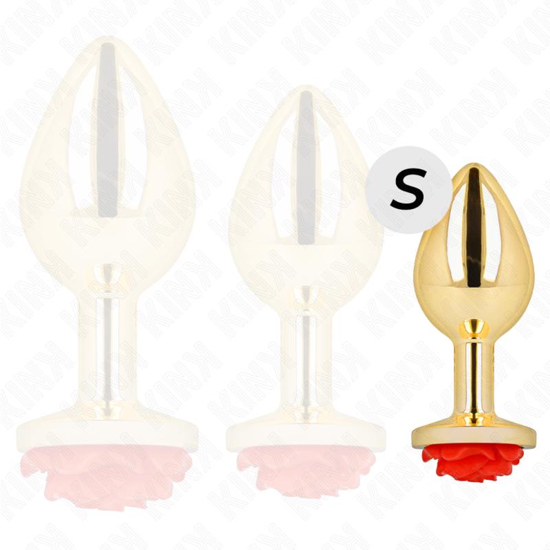 KINK – Gold Rose Massageaccessoire mit Rosenmotiv, Rot, Größe S