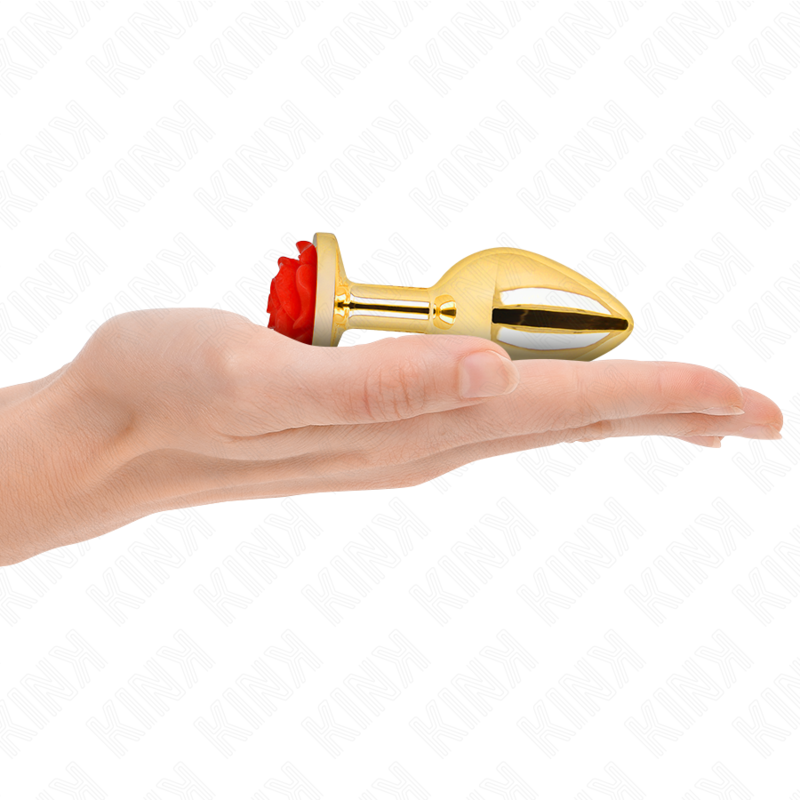 KINK – Gold Rose Massageaccessoire mit Rosenmotiv, Rot, Größe M